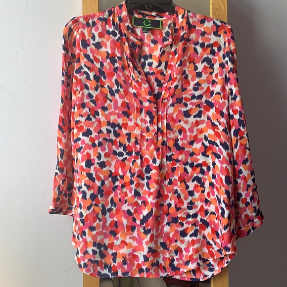 C WONDER | Colorful Silk Blouse • Small - Picture 1 of 3